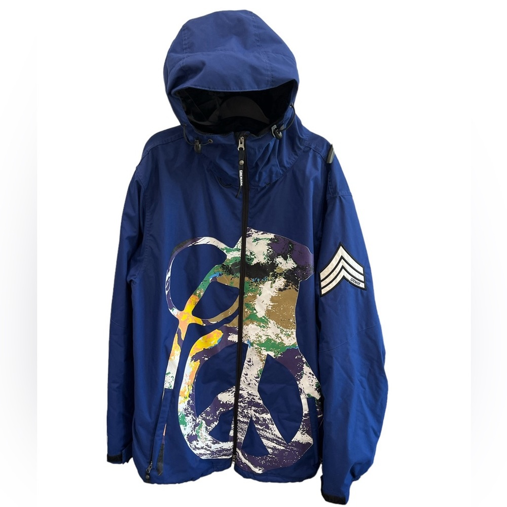 Grenade Fatigue Project MISFITS PEACE Sign Hooded Coat Jacket Snowboard Blue XL